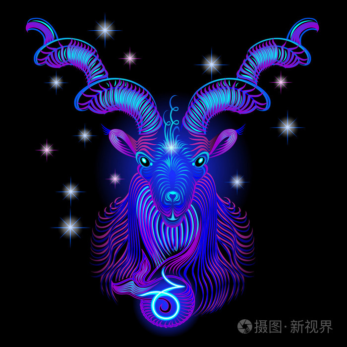 摩羯座图案标志卡通_摩羯座图案_摩羯座图标
